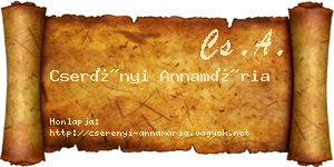 Cserényi Annamária névjegykártya