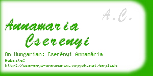 annamaria cserenyi business card
